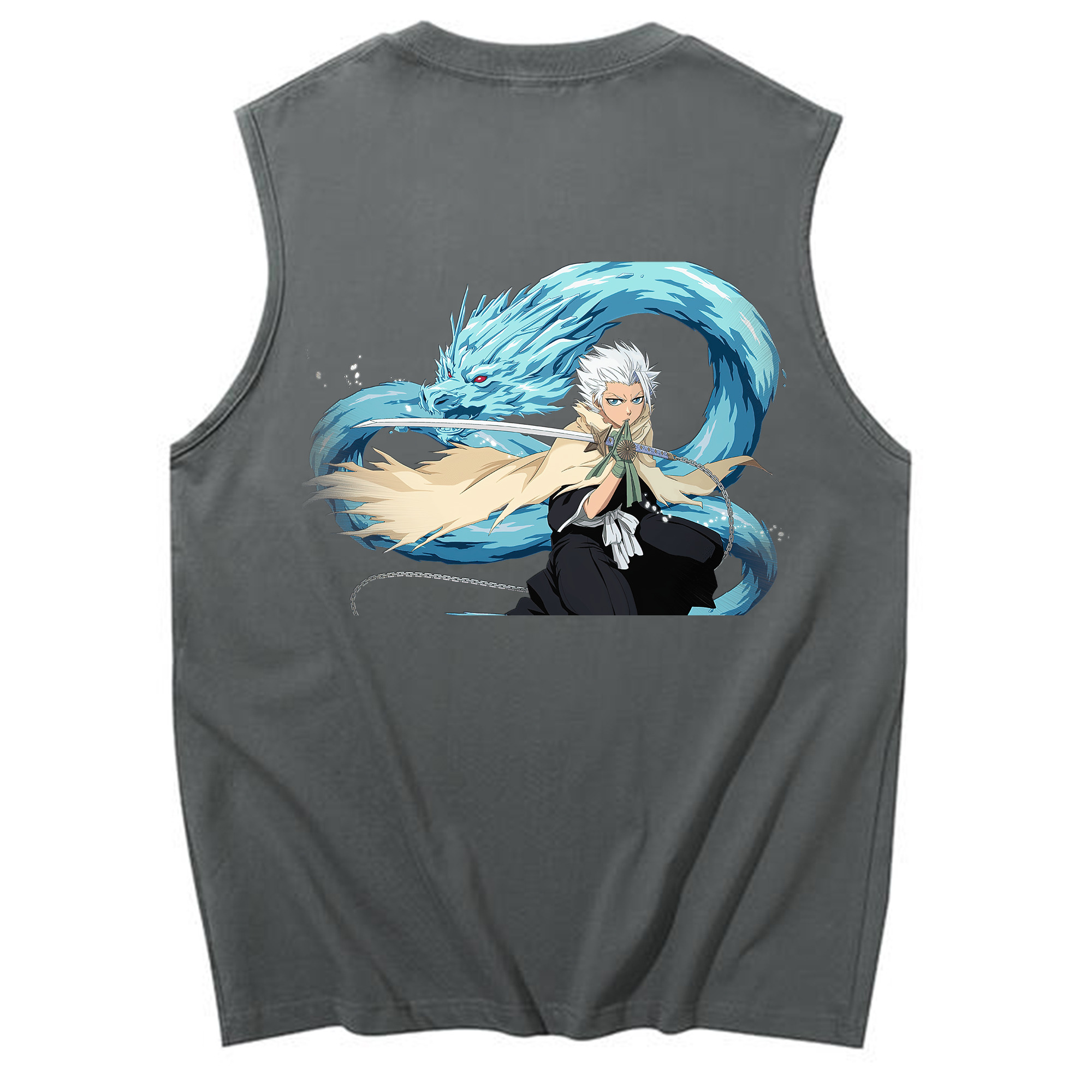 （画像用） ブリーチ 日番谷冬獅郎（ひつがや とうしろう） BLEACH Hitsugaya Toushirou コットン100％タンクトップ（背面プリント）
